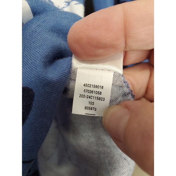 Chico's Cotton/Modal Floral Troupe Puff-Sleeve V-Neck T-Shirt Ruffle Size 1 Med - Picture 7 of 7